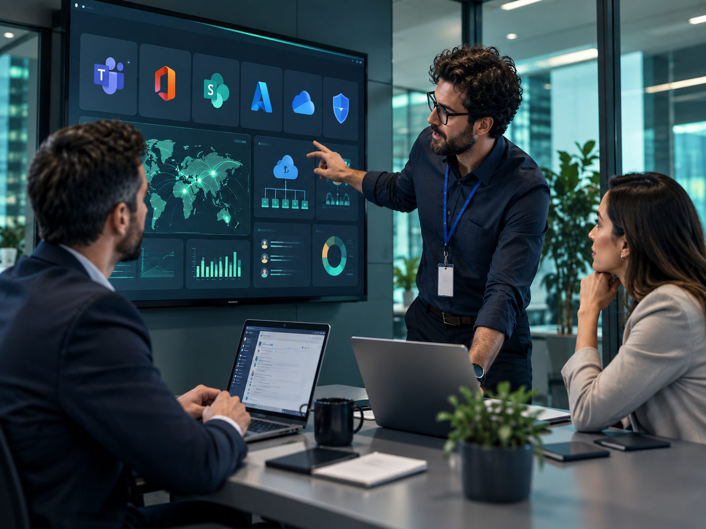 Profissional utilizando automação de processos com inteligência artificial